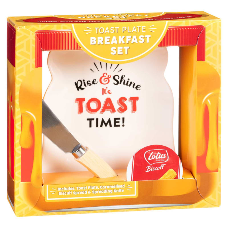 Biscoff Toast Plate Breakfast Set Confectionery Gifts B&M