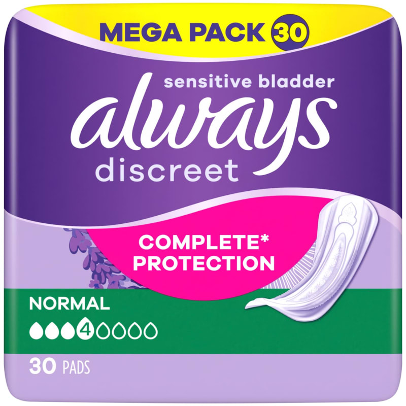 Always Discreet Normal Mega Pack 30pk | Feminine Care | B&amp;M