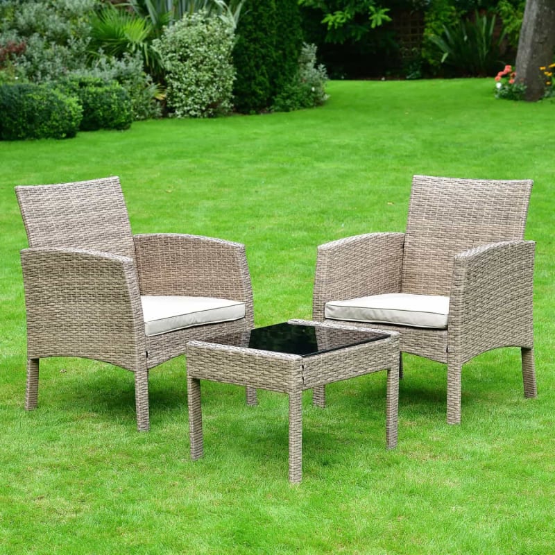 Valencia Armchair Rattan Effect Bistro Set 3pc l Garden - B&M