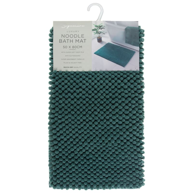 Signature Microfibre Noodle Bath Mat Green Bath Mats B&M Stores
