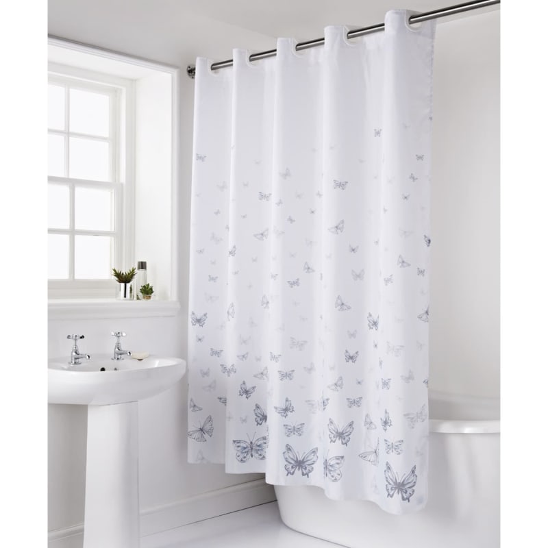 Hookless Print Shower Curtain Butterfly Shower Curtains B&M