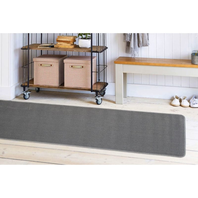 Loop Washable Runner Grey Doormats B&M
