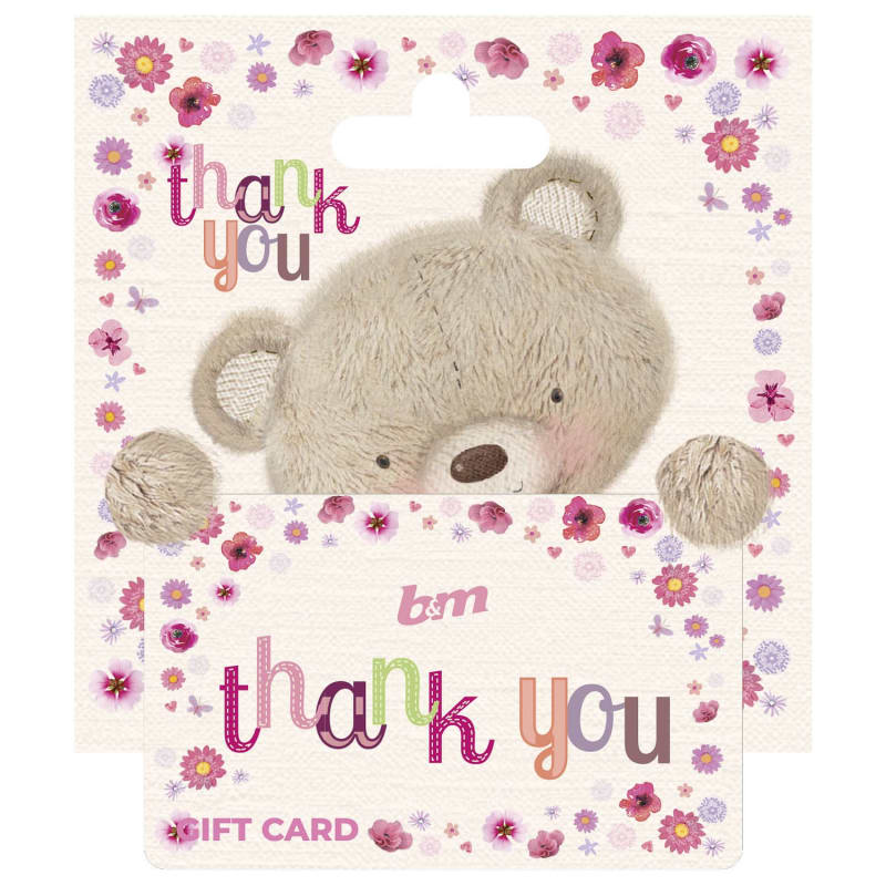 B&M Gift Card Thank You Gift Cards B&M Stores