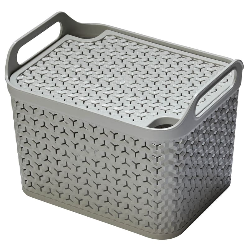 Medium Urban Basket with Lid - Grey | Home Storage Solutions - B&M