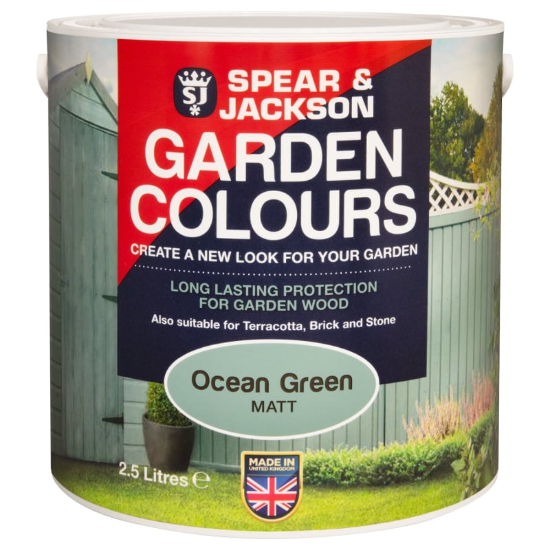 Spear & Jackson Garden Colours 2.5L Ocean Green Exterior Paint