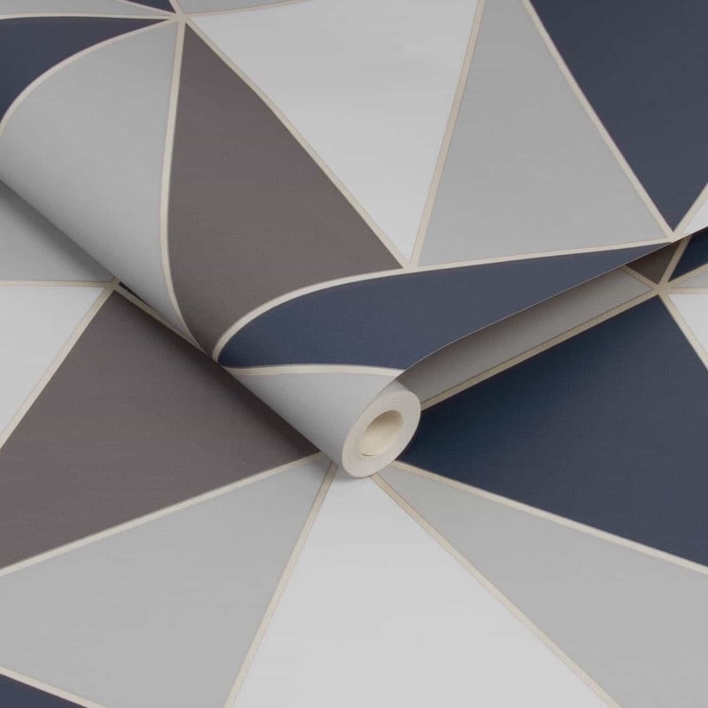 Apex Geo Wallpaper Navy Cheap Wallpaper B&M