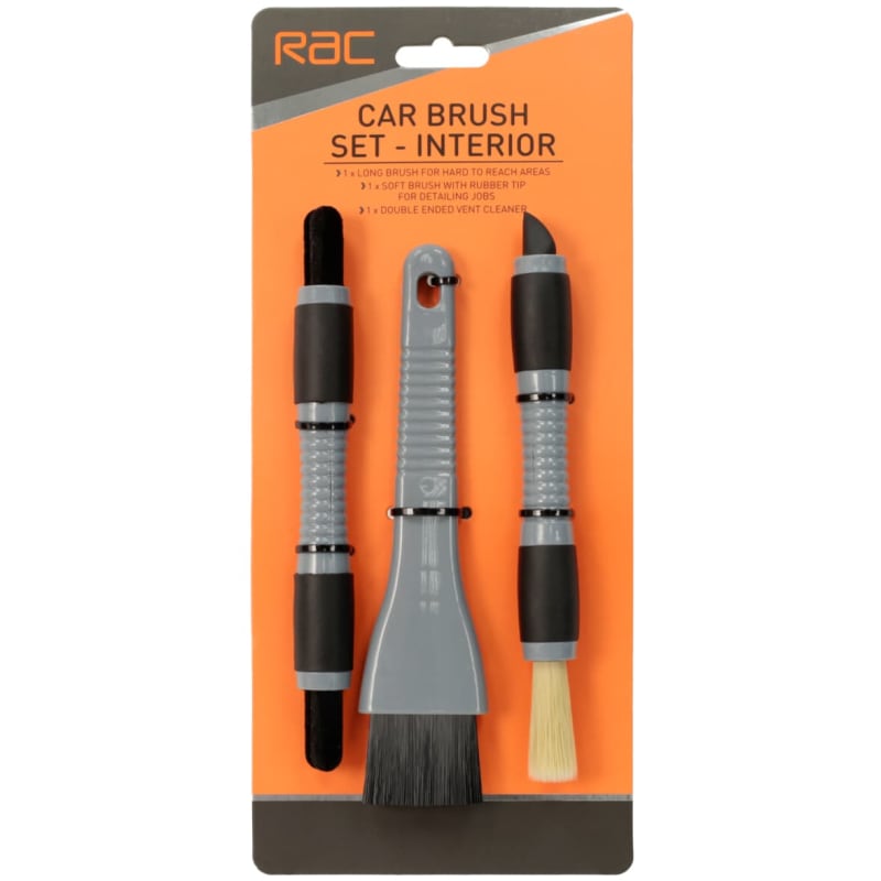 RAC Car Interior Brush Set 3pc Car Cleaning B&M Stores