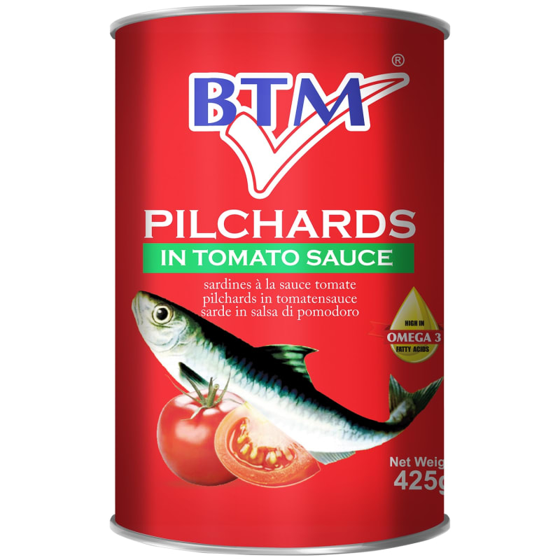 BTM Pilchards in Tomato Sauce 425g Tinned Fish B&M Stores
