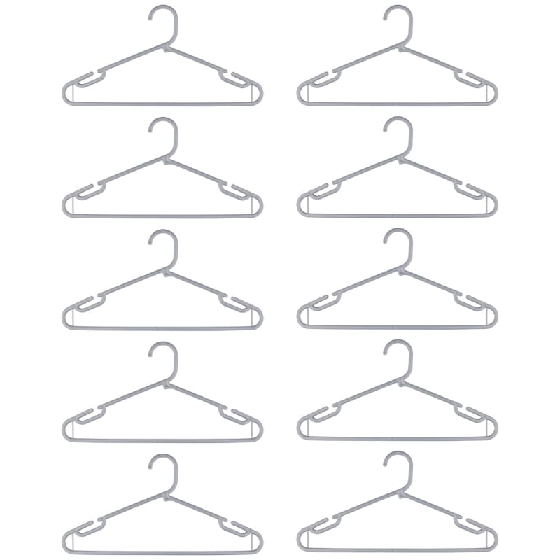 Jumbo Hangers 10pk Grey Hangers Rails and Racks B&M stores