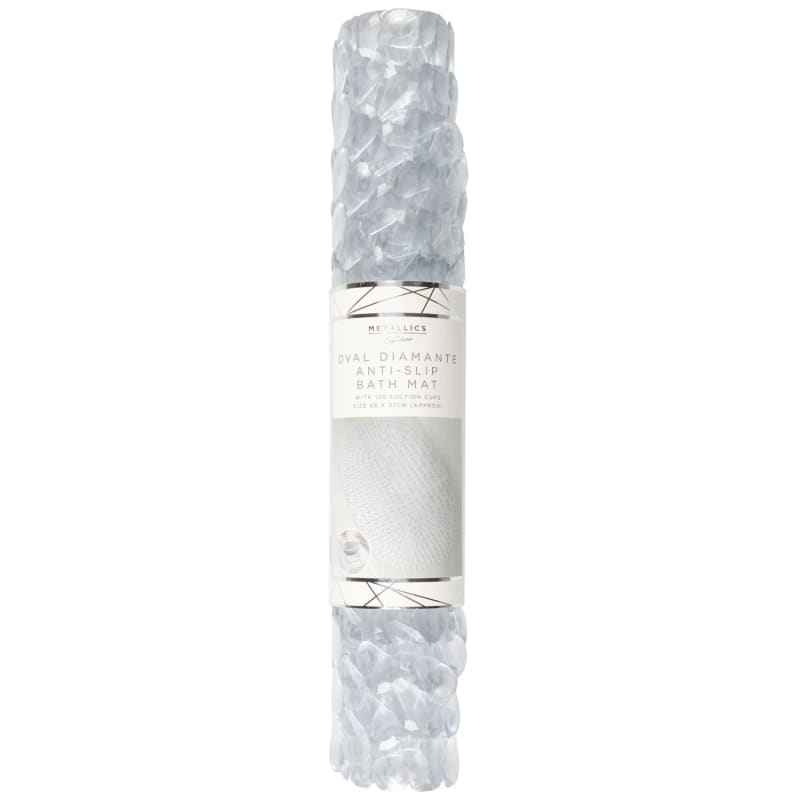 Diamante Oval Bath Mat Bathroom Accessories B&M