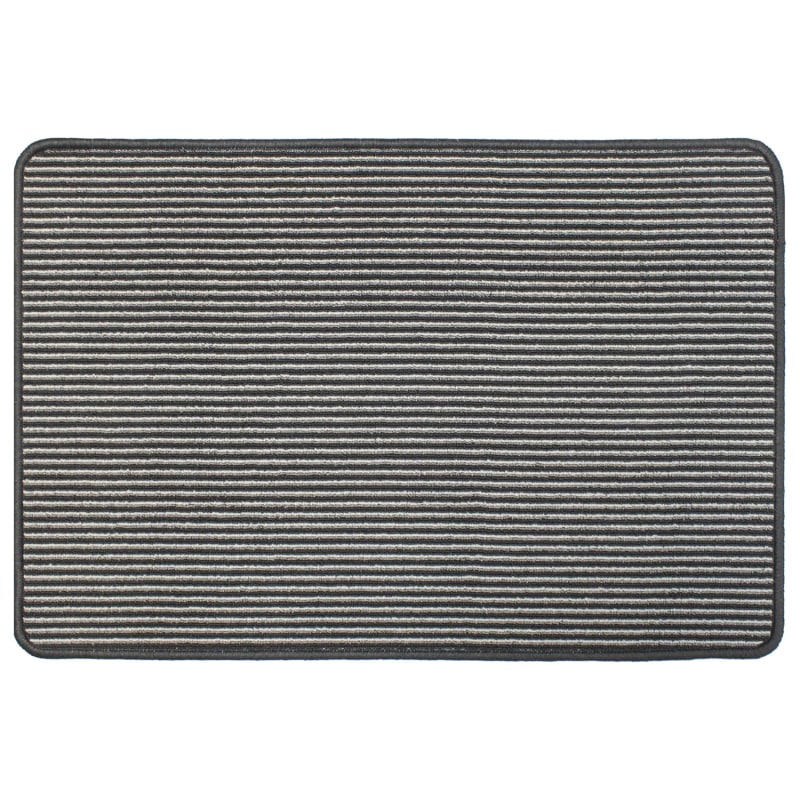Loop Washable Doormat 50 x 75cm Grey Stripe Doormats B&M