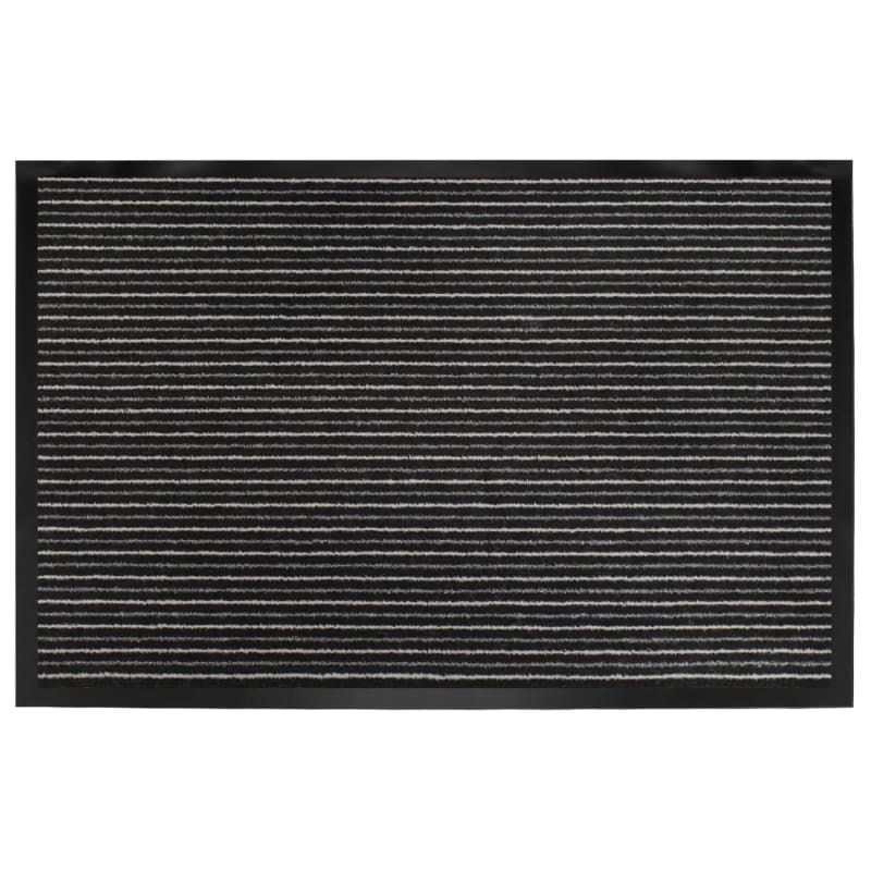 Small Printed Magic Doormat Black & Grey Stripe Doormats B&M