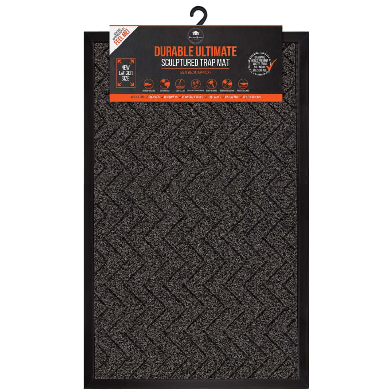 Ultimate Trap Mat 55 x 85cm Grey Doormats B&M Stores