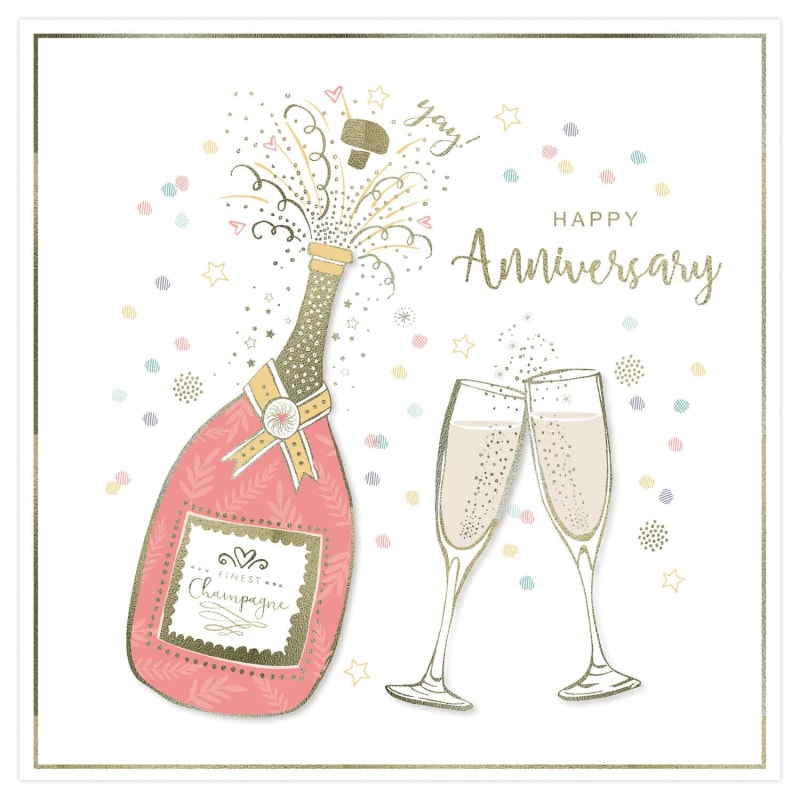 Anniversary Champagne Greetings Card Cards B&M