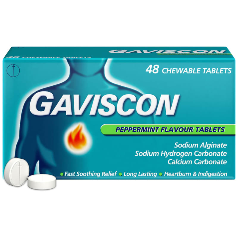 Gaviscon Chewable Tablets 48pk Peppermint Health & Wellbeing B&M