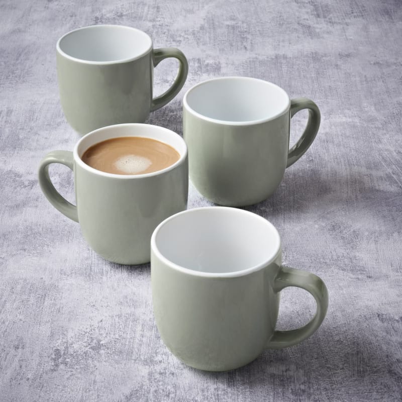 Simply Everyday Gloss Mugs 4pk Sage Tableware B&M