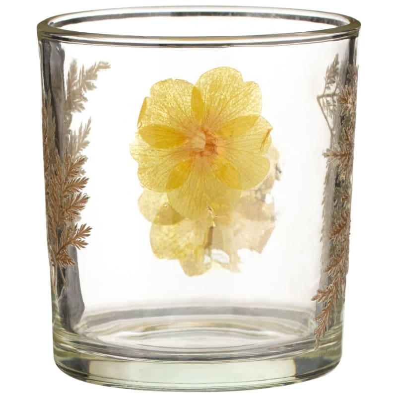 Dried Flowers Tealight Holder Yellow B&M Stores