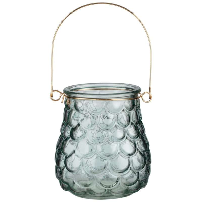 Scandi Shore Glass Tealight Holder Grey Garden B&M Stores