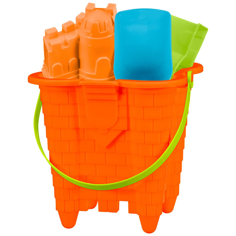 Bucket & Spade Set 7pc Orange Outdoor Toys B&M