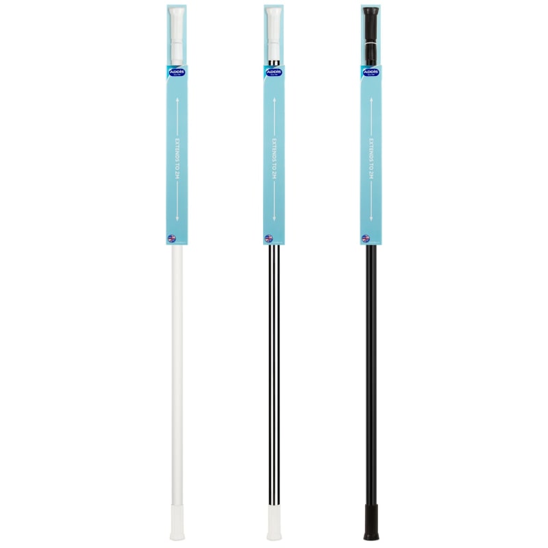 Addis Shower Rod Black Bathroom Accessories B&M