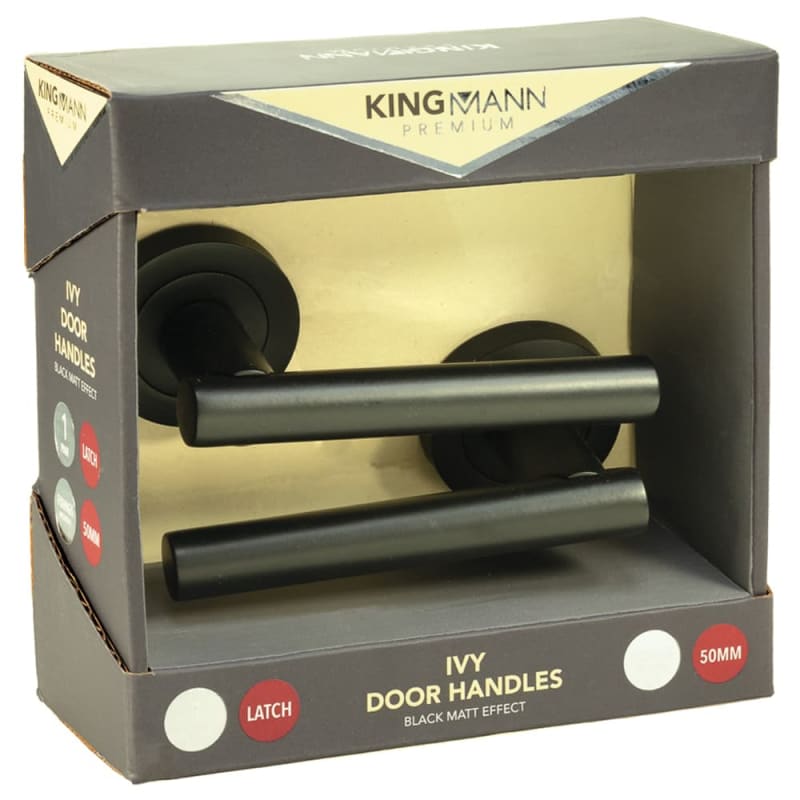 Ivy Matt Black Door Handle Door Handles B&M