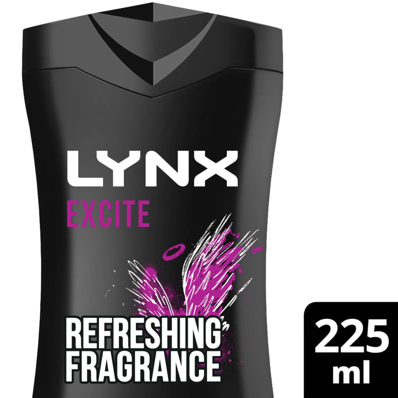 Lynx Shower Gel 225ml Excite Soap, Shower & Bath B&M Stores