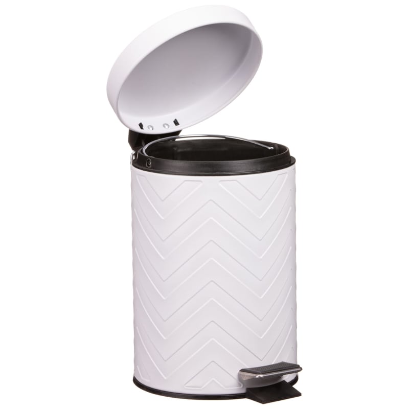 Pedal Bin White Chevron Bathroom Bins B&M