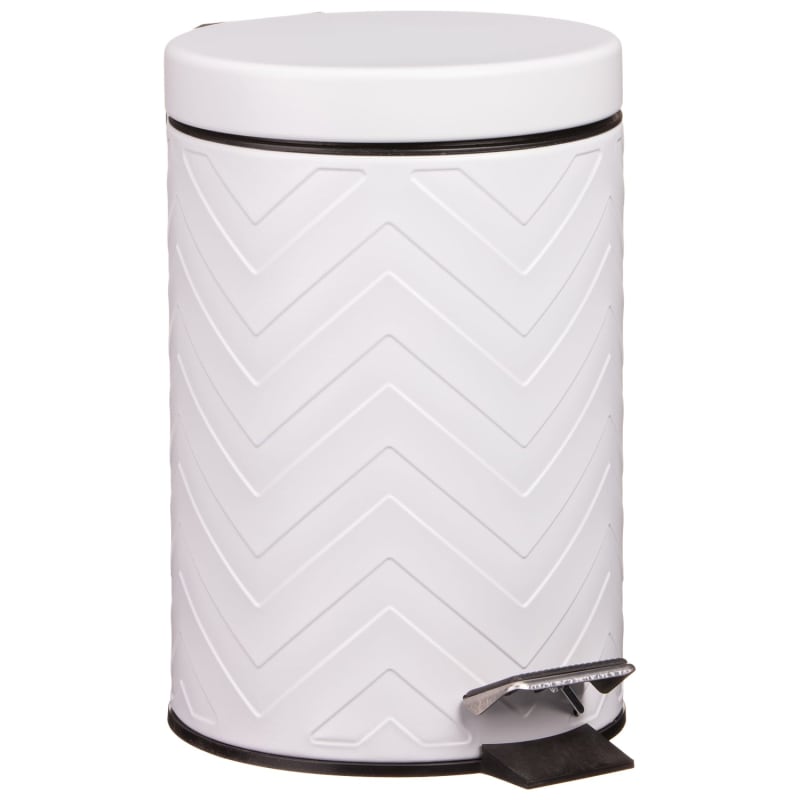 Pedal Bin White Chevron Bathroom Bins B&M
