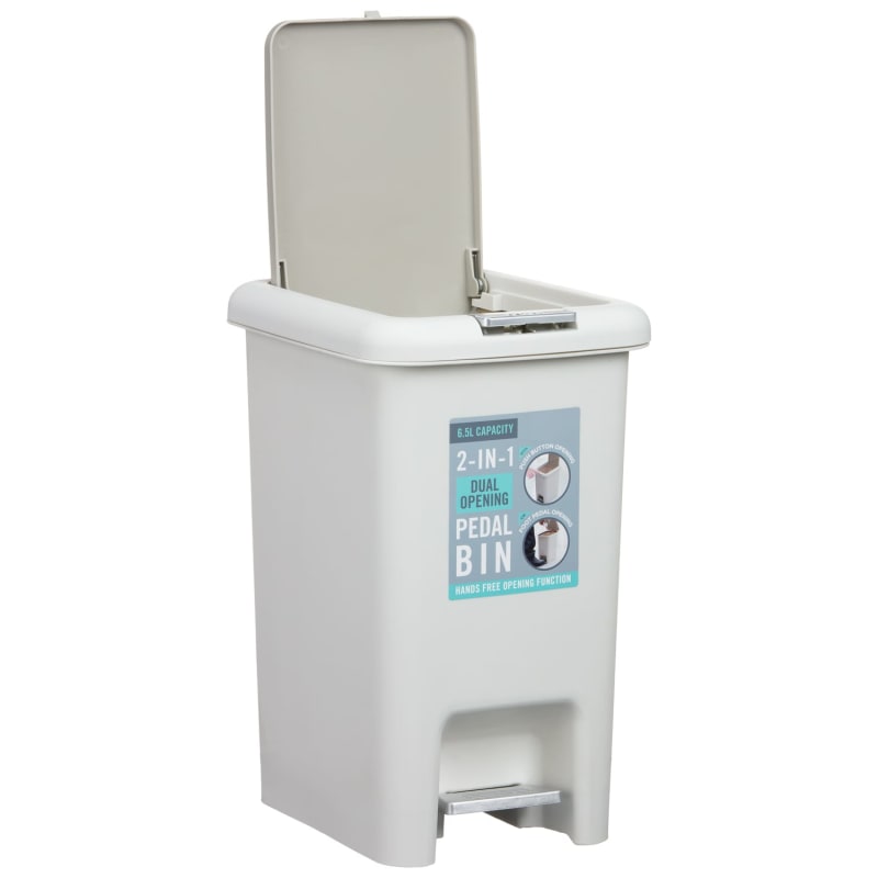 Pedal & Push Bin Cream Bathroom Bins B&M