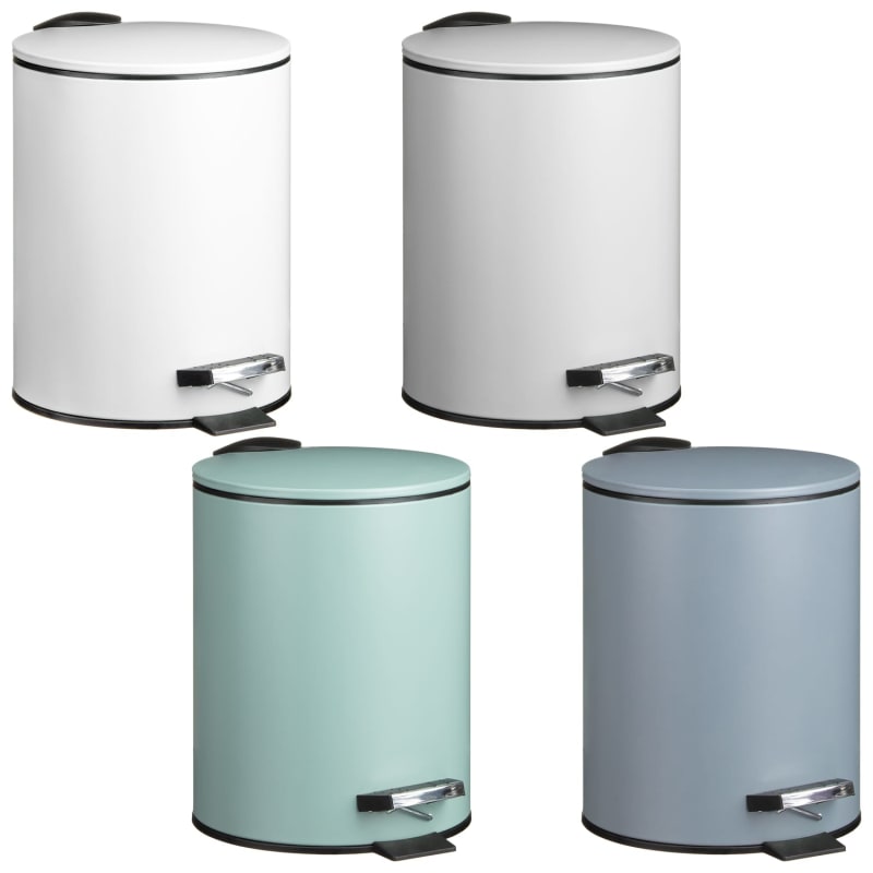 Bathroom Collection Pedal Bin 5L Grey Bathroom Bins B&M