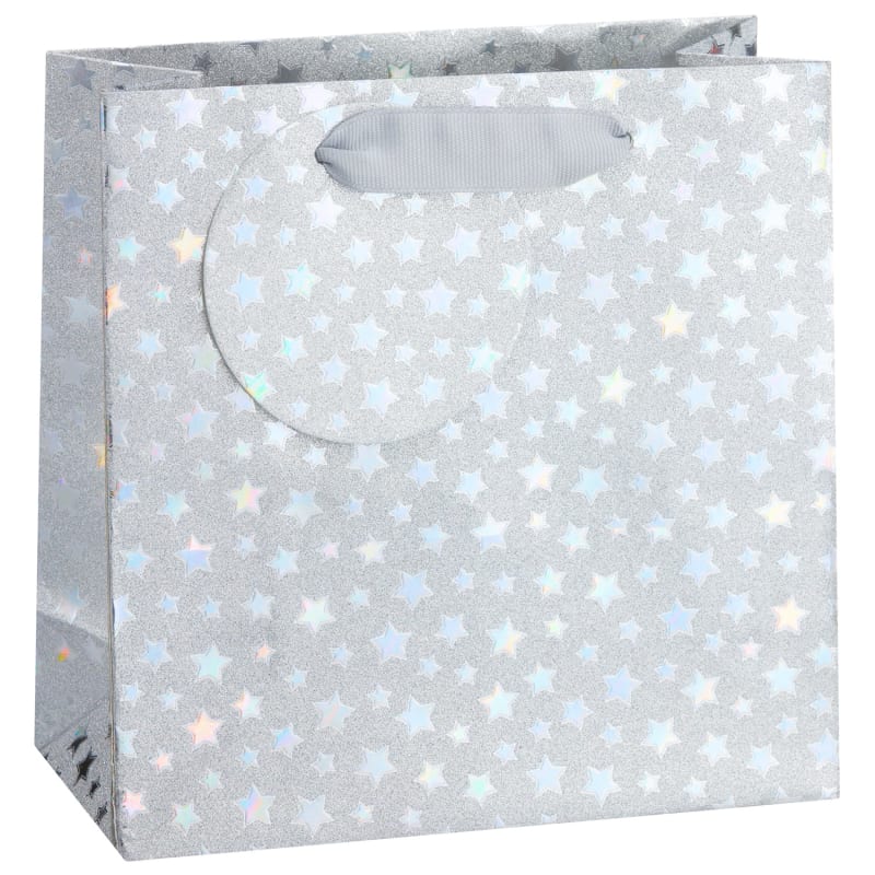 Glimmer Gift Bag 3pk Silver Gift Bags B&M