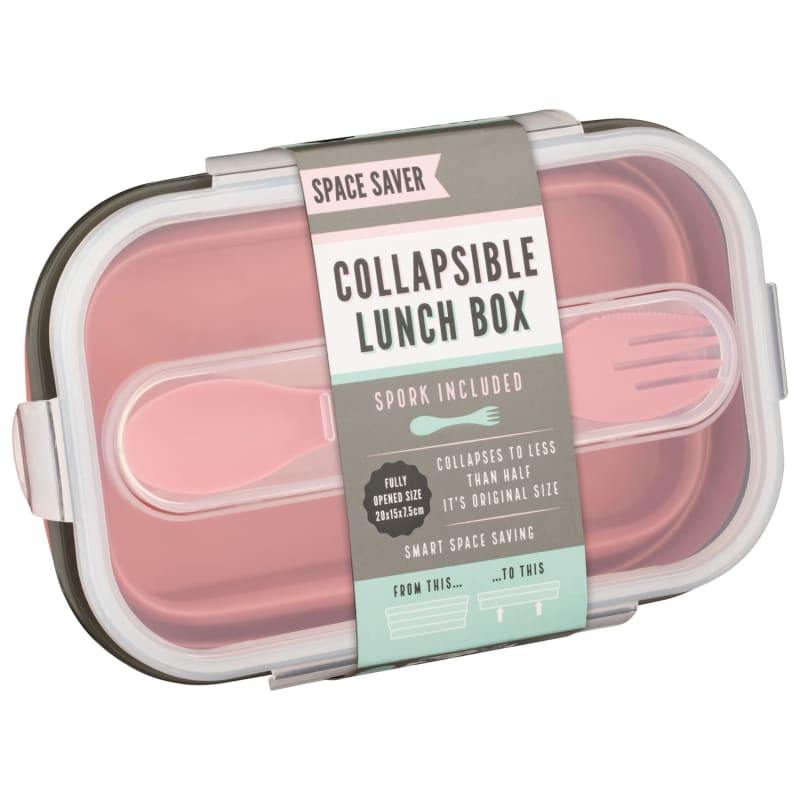 Collapsible Lunch Box Pink Kitchen Storage B&M Stores