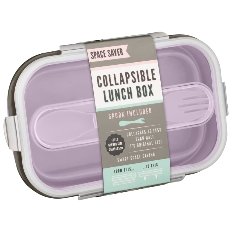 Collapsible Lunch Box Lilac Kitchen Storage B&M Stores