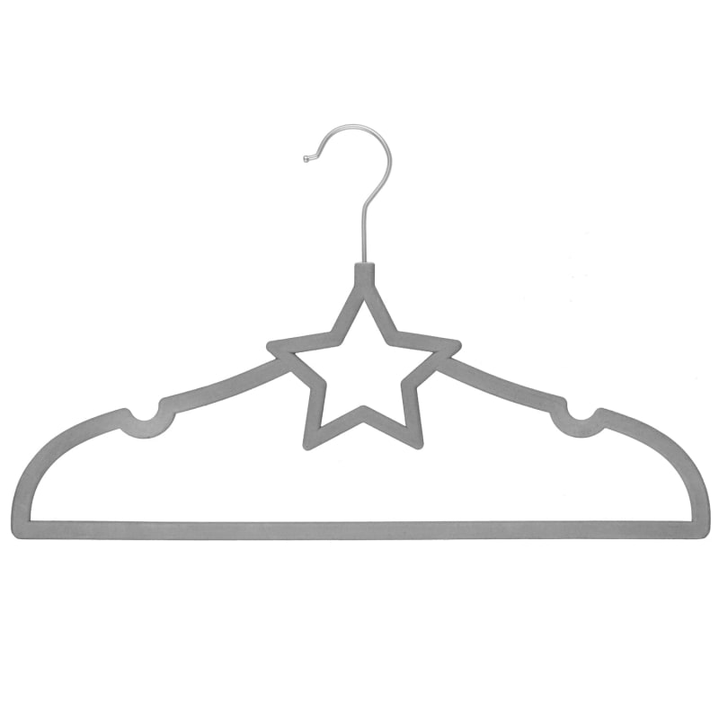 Velvet Star Shaped Hangers 8pk Grey Hangers B&M Stores