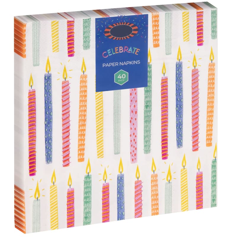 Paper Napkins 40pk Candles Partyware B&M Stores