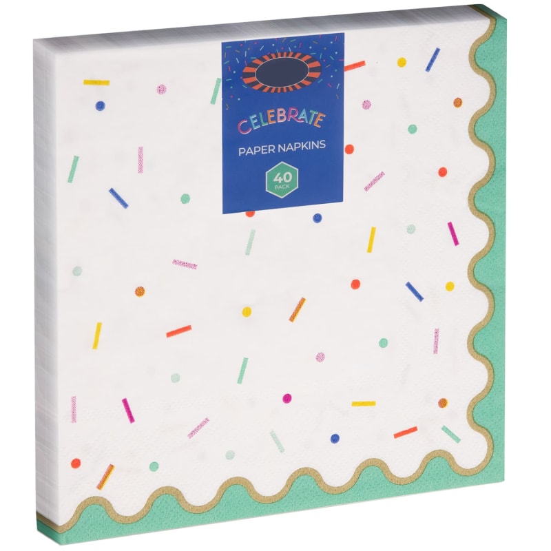 Paper Napkins 40pk Sprinkles Partyware B&M Stores