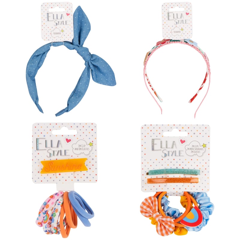 Ella Style Clips, Scrunchies & Elastics Set 6pk Hair Accessories B
