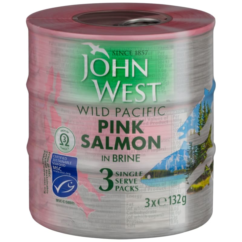 John West Pink Salmon in Brine 3 x 132g Tinned Fish B&M
