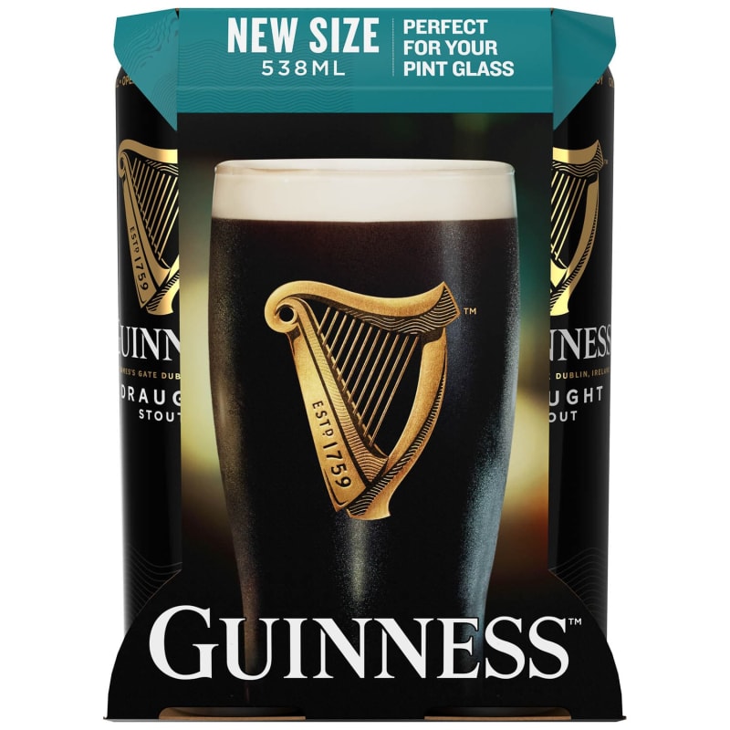Guinness Draught 4 X 538ml Guinness Pint Size Cans B M Stores Guinness Draught 4 X 538ml Guinness Pint Size Cans B M Stores