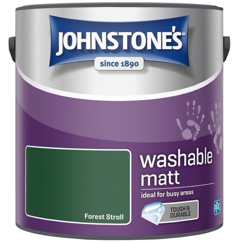 Johnstone's Paint Emulsion Washable Forest Stroll 2.5L Painting B&M