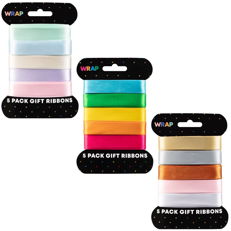 Gift Ribbon 5pk Metallic Gift Wrap & Bags B&M Stores