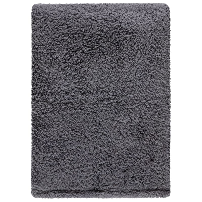 Simply Everyday Teddy Rolled Throw Grey Throws B&M Stores