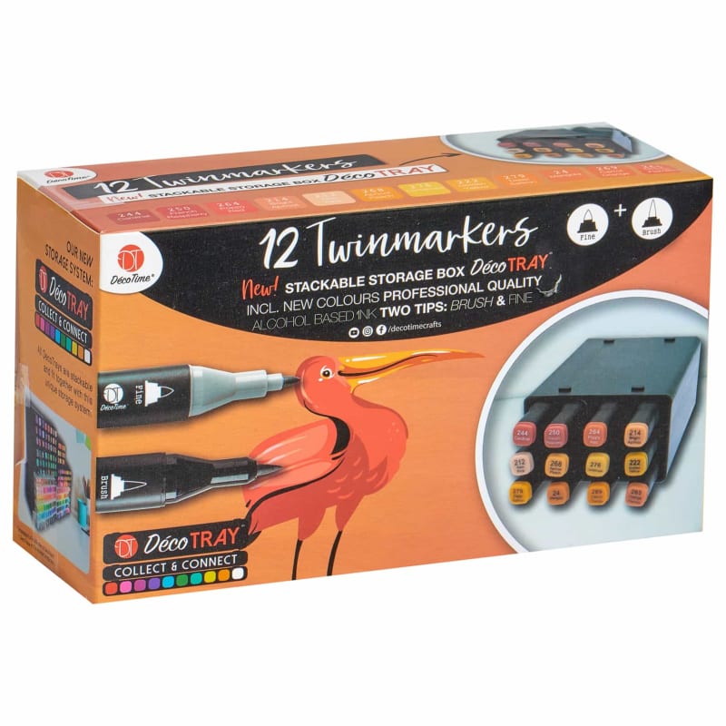 Twinmarkers 12pk Oranges Arts & Crafts B&M Stores