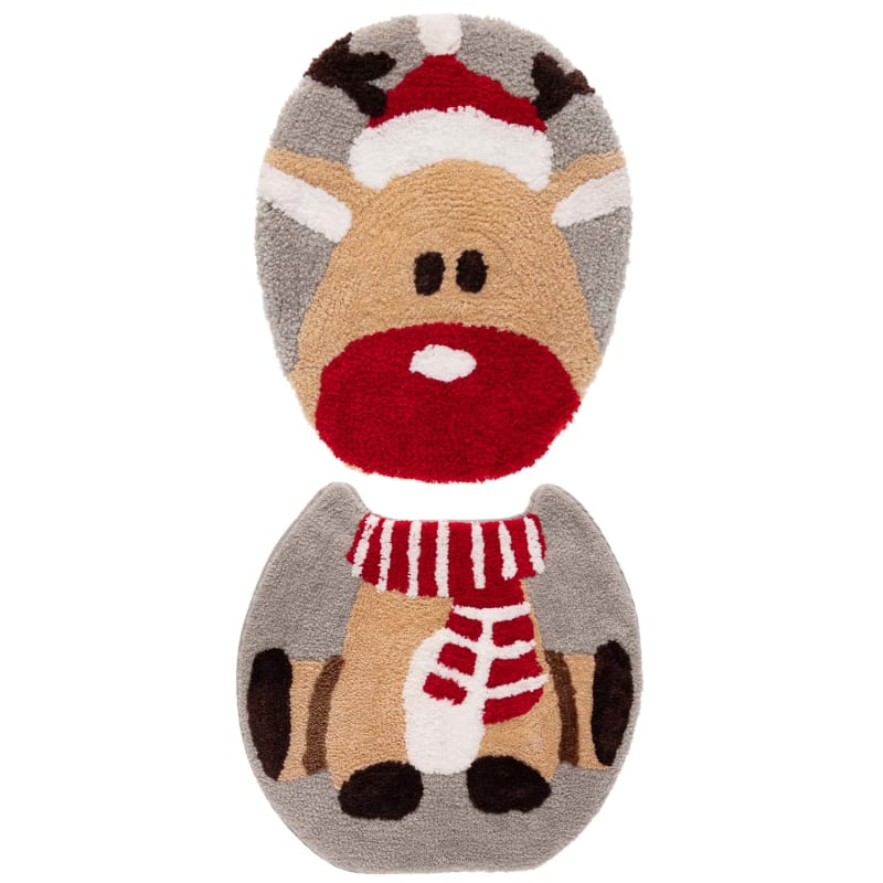 Christmas Toilet Mat Reindeer Bathroom B&M
