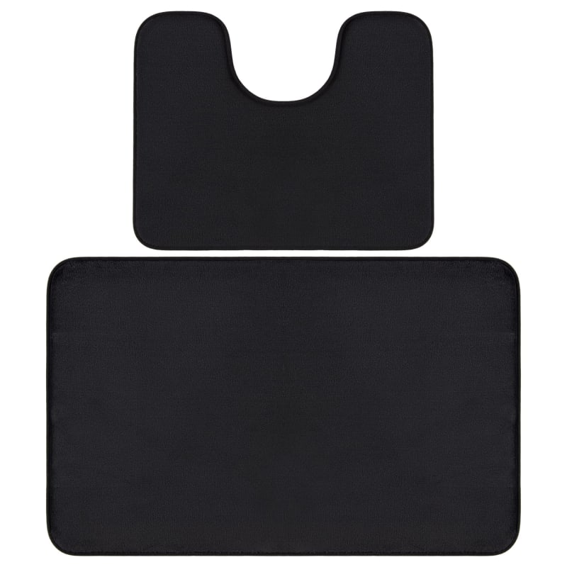 Bath Mat Set 2pc - Black | Bathroom Accessories | B&M Stores
