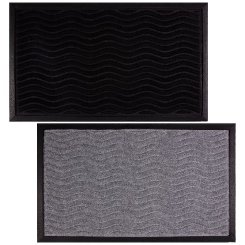 Large Sculptured Doormat Grey Doormats B&M