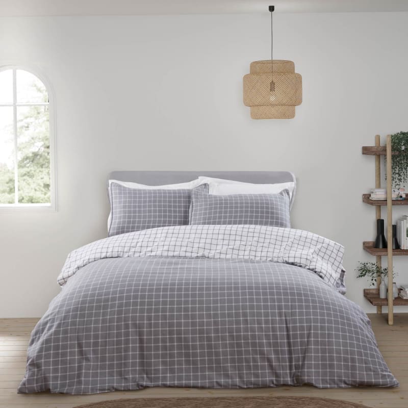 Harris Check Brushed Cotton King Duvet 