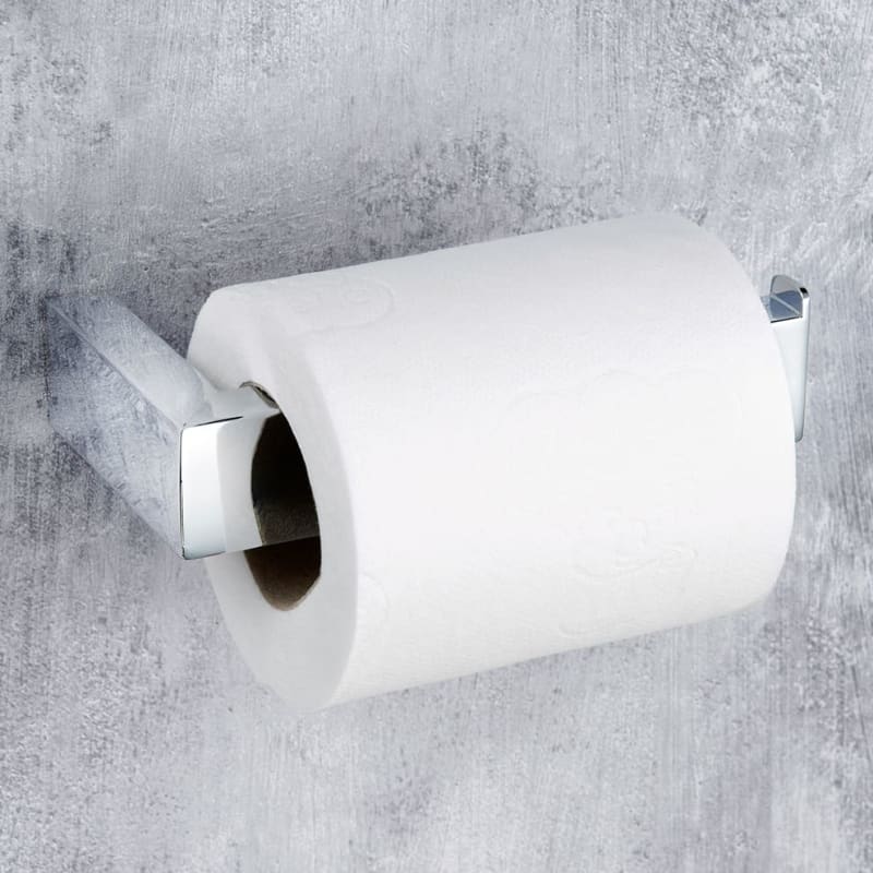 Chrome Fitted Toilet Roll Holder Bathroom B&M