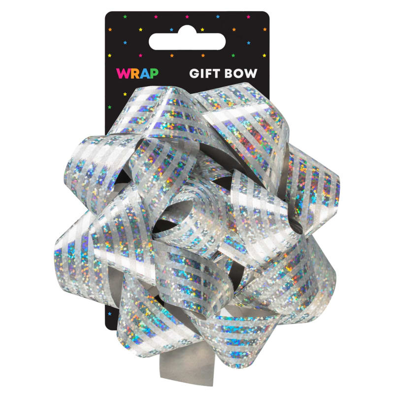 Single Wrap Gift Bow Silver Gift Wrap & Bags B&M Stores