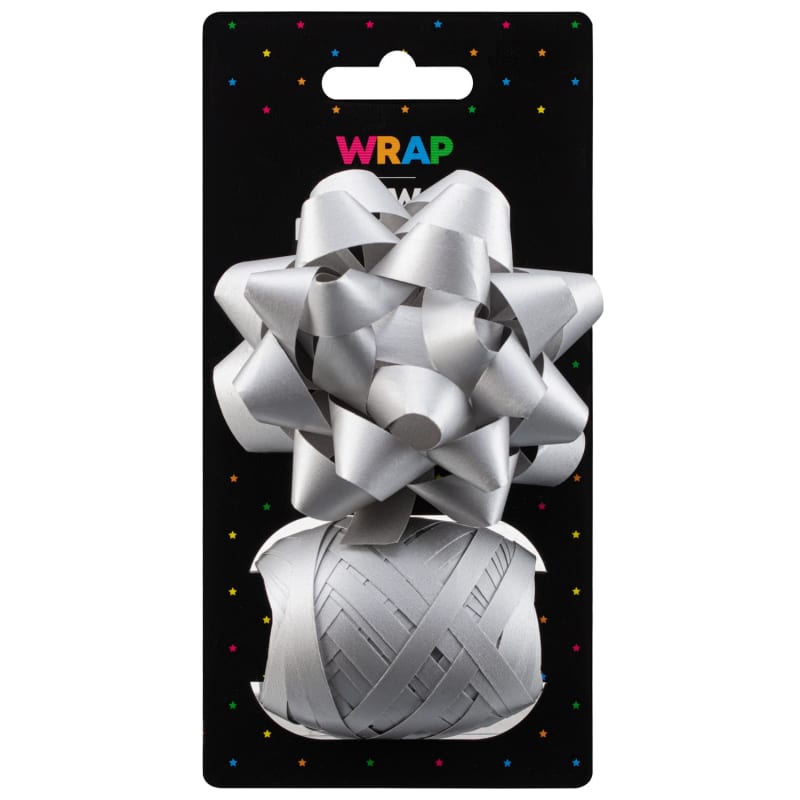 Gift Bow & Ribbon Set Silver Gift Wrap & Bags B&M Stores